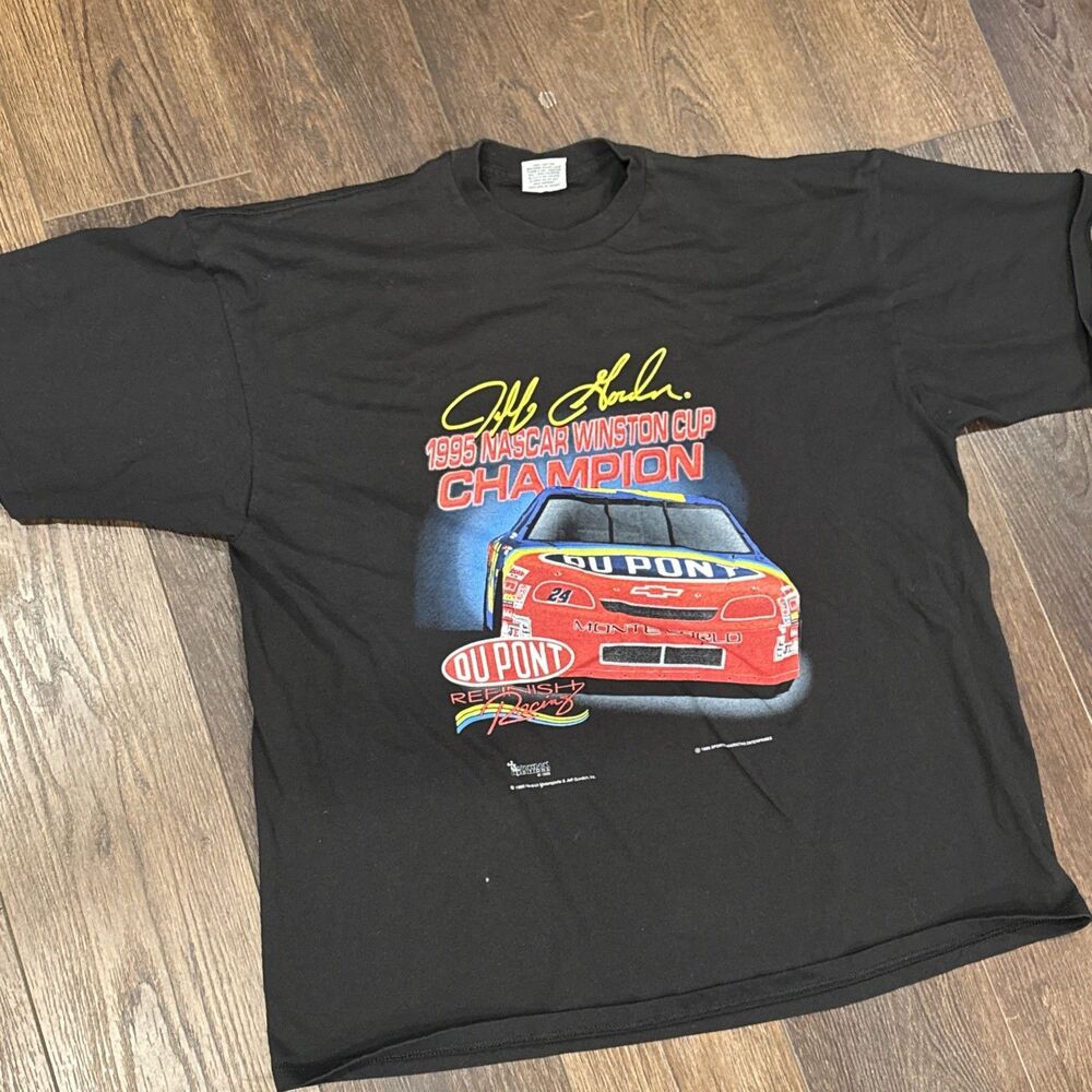 VTG 90s NASCAR Jeff Gordon 1995 Winston Cup Champion Double Sided T Shirt XL